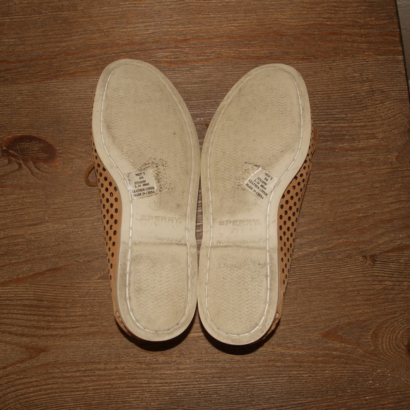 SPERRY Men's Brown Perforated Leather Boat Shoe 8 - Picture 6 of 8